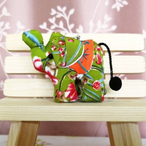 Keychain Elephant Doll Fabric Cute Animals Key Chain Thai Handmade Keychain for Women Key chain Colorful Gift for Anniversary Birthday Gift