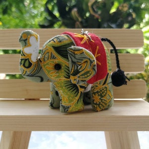 Keychain Elephant Doll Fabric Cute Animals Key Chain Thai Handmade Keychain for Women Key chain Colorful Gift for Anniversary Birthday Gift