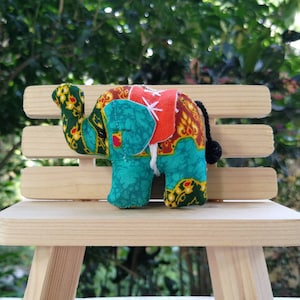 Keychain Elephant Doll Fabric Cute Animals Key Chain Thai Handmade Keychain for Women Key chain Colorful Gift for Anniversary Birthday Gift