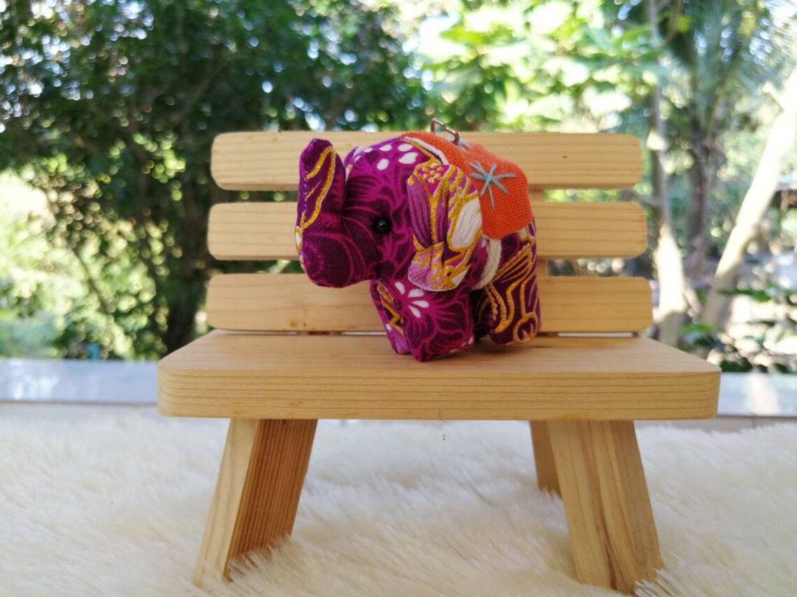 Keychain Elephant Fabric Key Chain Handmade Doll Elephant Cute Animal