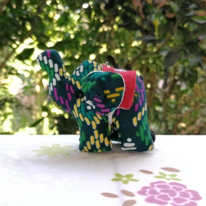 Keychain Elephant Doll Fabric Cute Animals Key Chain Thai Handmade Keychain for Women Key chain Colorful Gift for Anniversary Birthday Gift