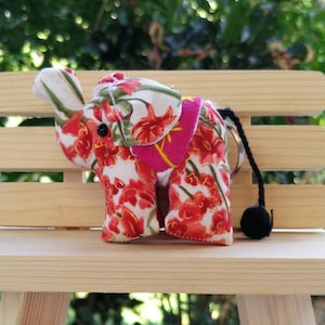Keychain Elephant Fabric Key chain Handmade Doll Elephant Cute animal accessories bag Keychain for Women Gift for Anniversary Birthday gift