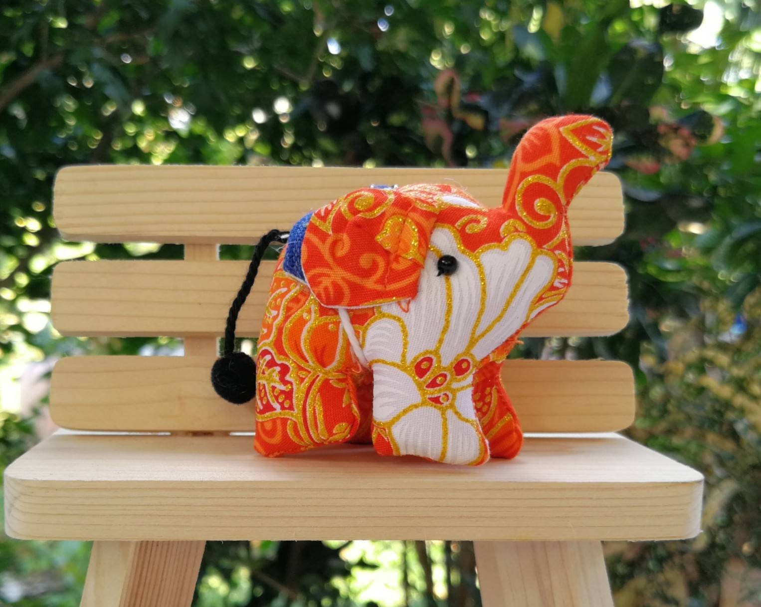 Keychain Elephant Fabric Handmade Thailand Key Chain Wedding Etsy