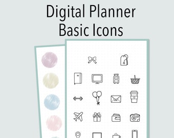 Icons Bundle | Digital Planner Stickers | FREE GoodNotes File