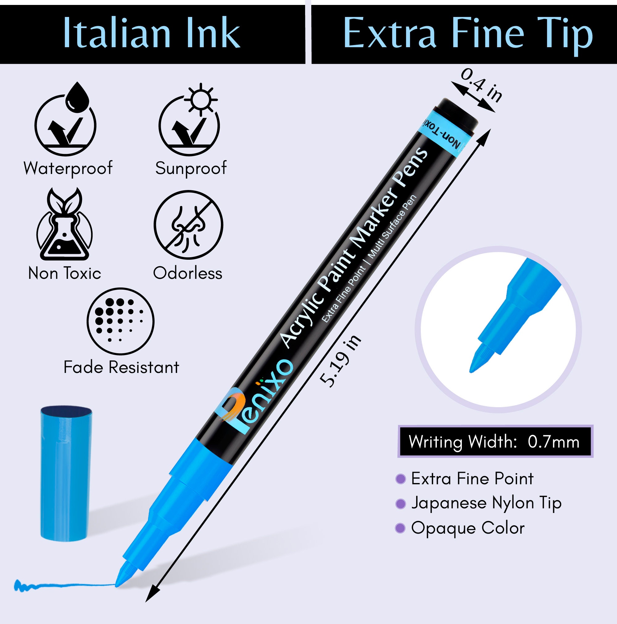 Premium Acrylic Paint Pens Set of 12 Acrylic Markers Extra Etsy