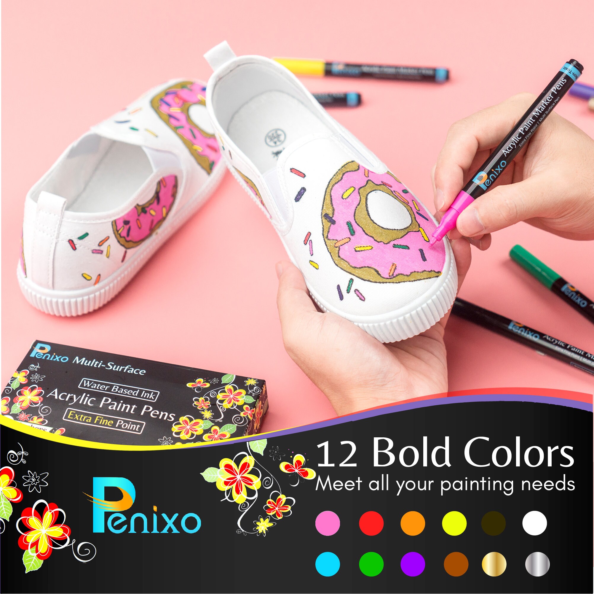 Premium Acrylic Paint Pens Set of 12 Acrylic Markers Extra | Etsy