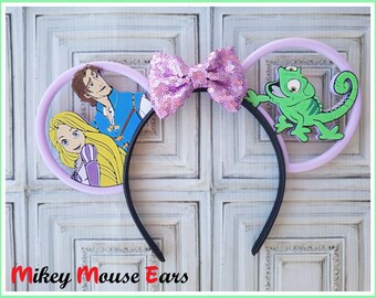 Rapunzel Flynn y Pascal 3D impreso Orejas de ratón - Arco - Personalizado disponible