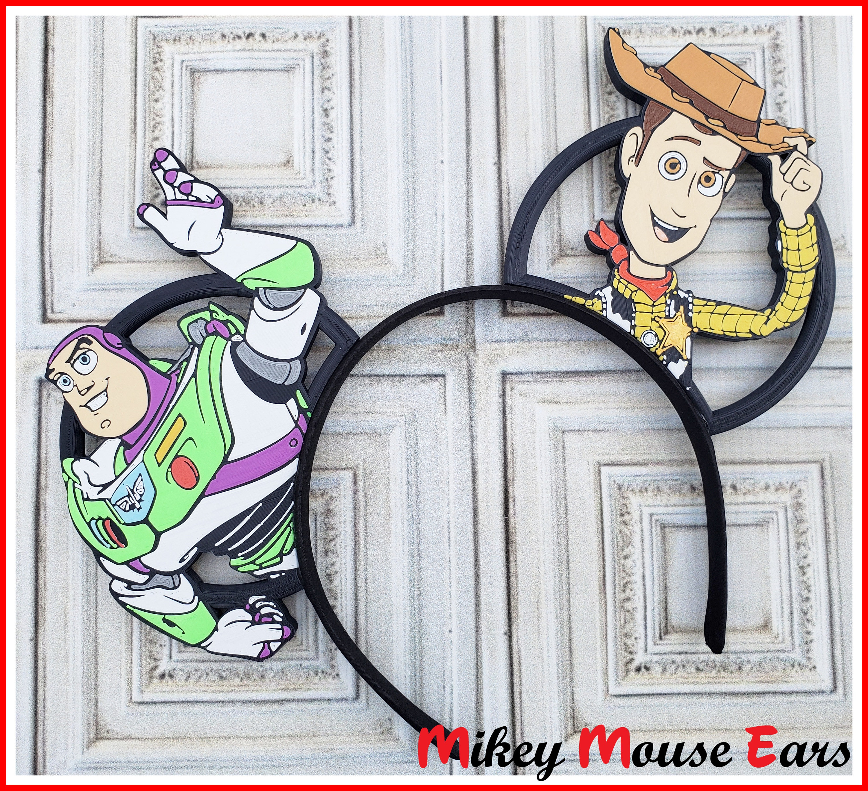 Toy Story Woody and Buzz 3D Printed Mouse ears - Bow - Custom available