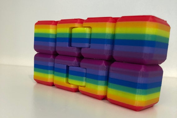 Rainbow Fidget Cube Fidget Toy Infinity Cube Fidget Etsy