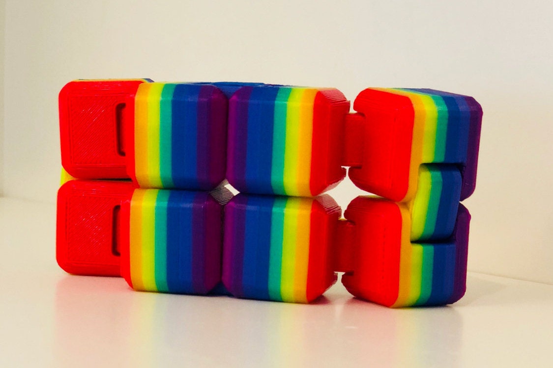 Rainbow Fidget Cube Fidget Toy Infinity Cube Fidget Etsy