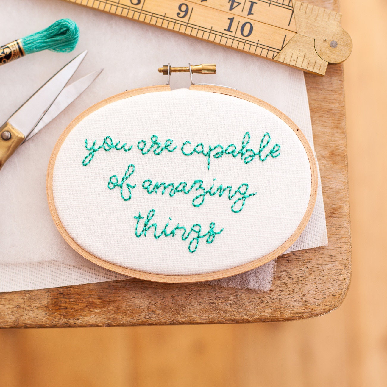 Mini Motivator Embroidery Kit, You Are Capable of Amazing Things