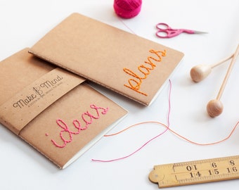 Plans & Ideas Embroidered Notebooks (set of two)