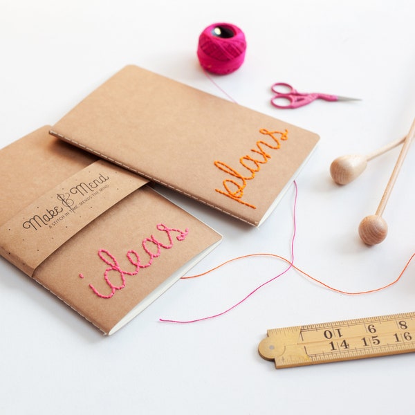 Plans & Ideas Embroidered Notebooks (set of two)