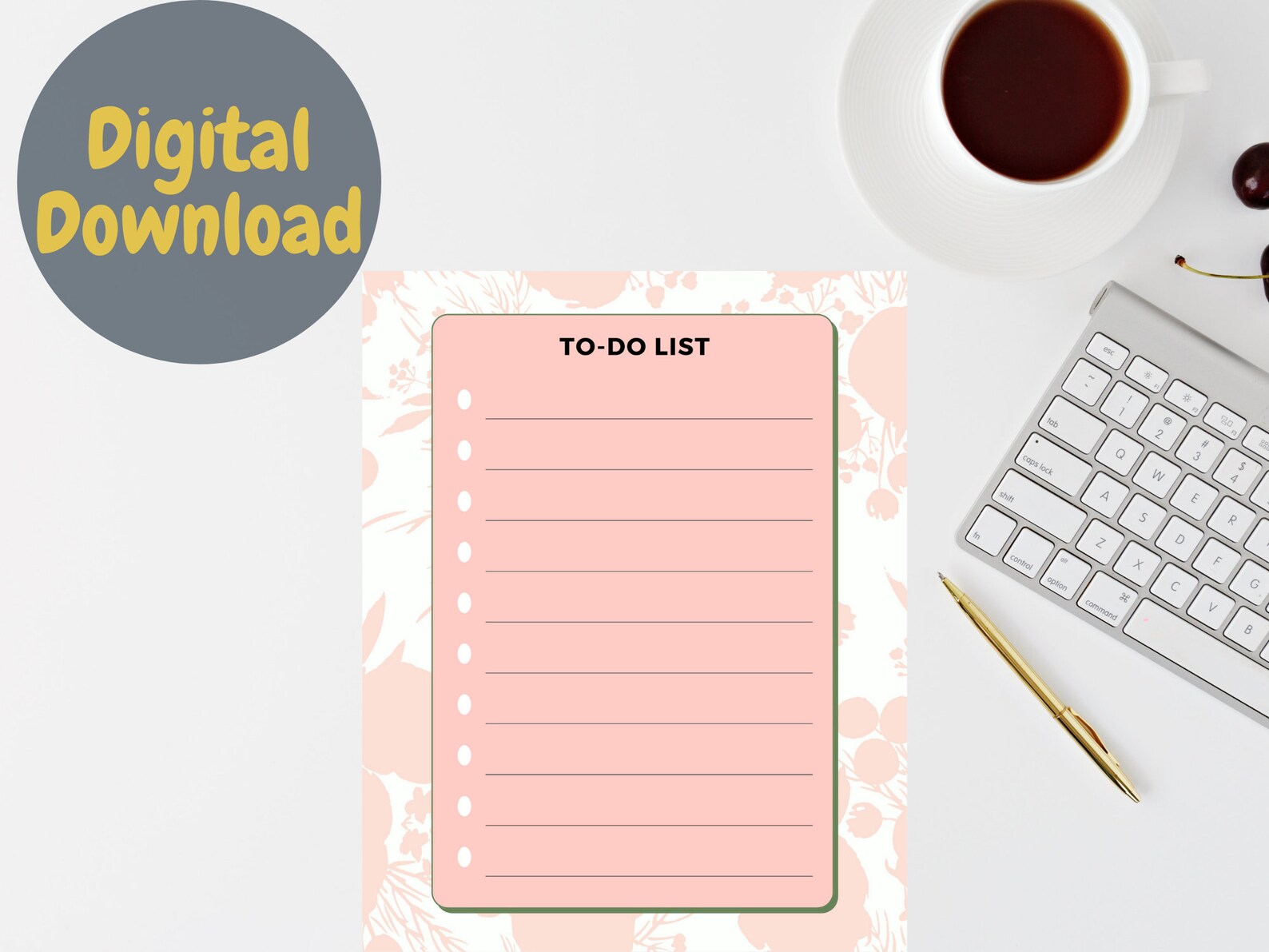 Pink Floral To-do List Printable | Etsy