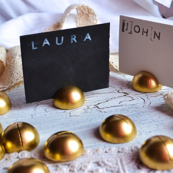 Set of 25 geometric gold wedding table place card holder, Modern boho place card holder, Concrete card holder, Wedding decor