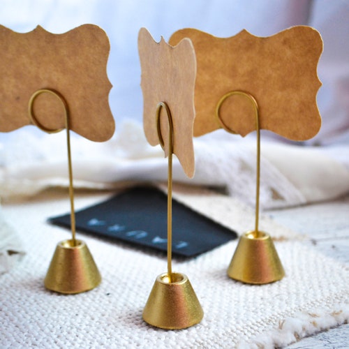 Gold Geometric Wedding Place Card Holder Modern Boho Place Etsy