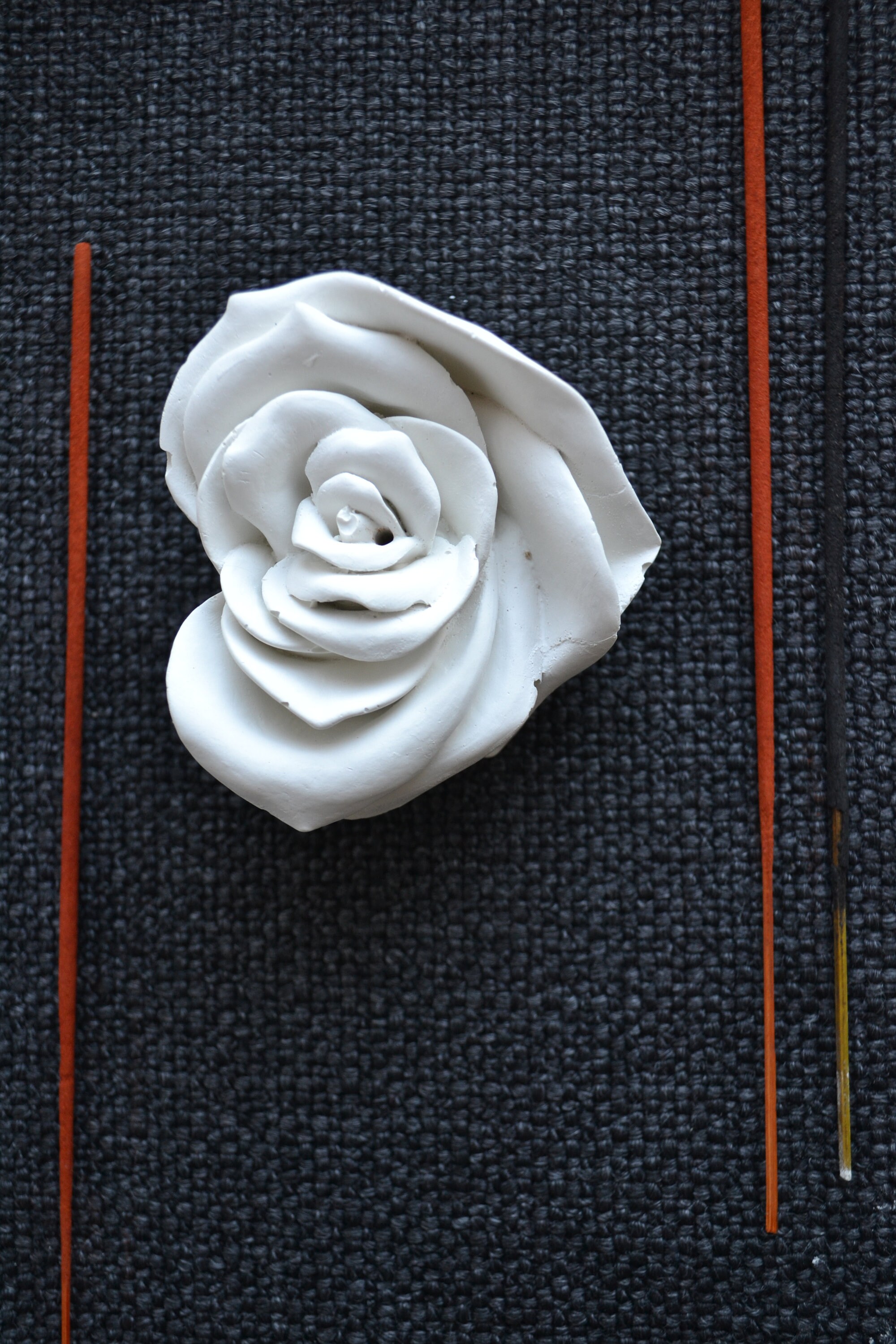 Concrete White Rose Incense Holdercement Incense Burner Etsy