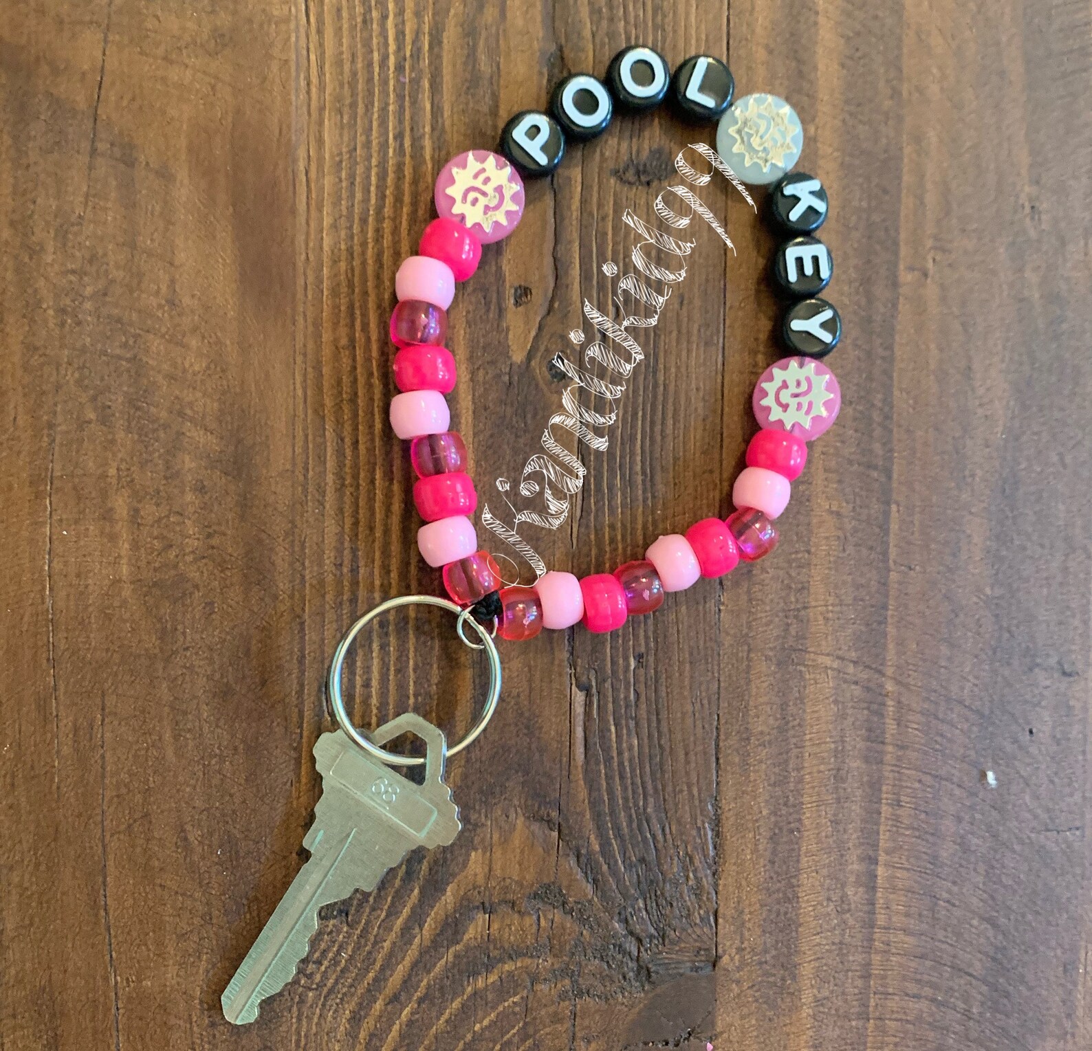 Pink Kandi Pool Keychain Etsy