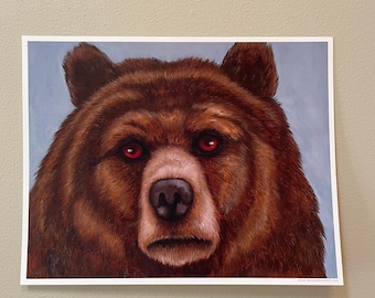 Bear Art Print: Original Wildlife Painting, 11x14 Unframed
