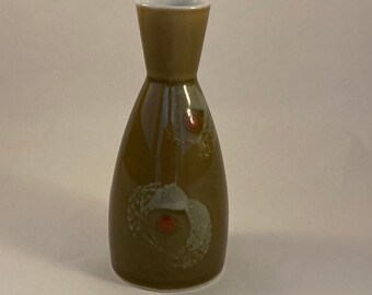Vintage glazed sake bottle vase