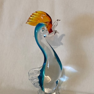 Murano art glass cockerel rooster figurine paperweight