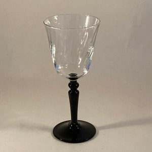 Luminarc D&#39;Arques black stemmed wine sherry glasses with twirl glass
