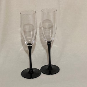 Par de copas de vino de tallo negro France Luminarc D&#39;Arques Domino
