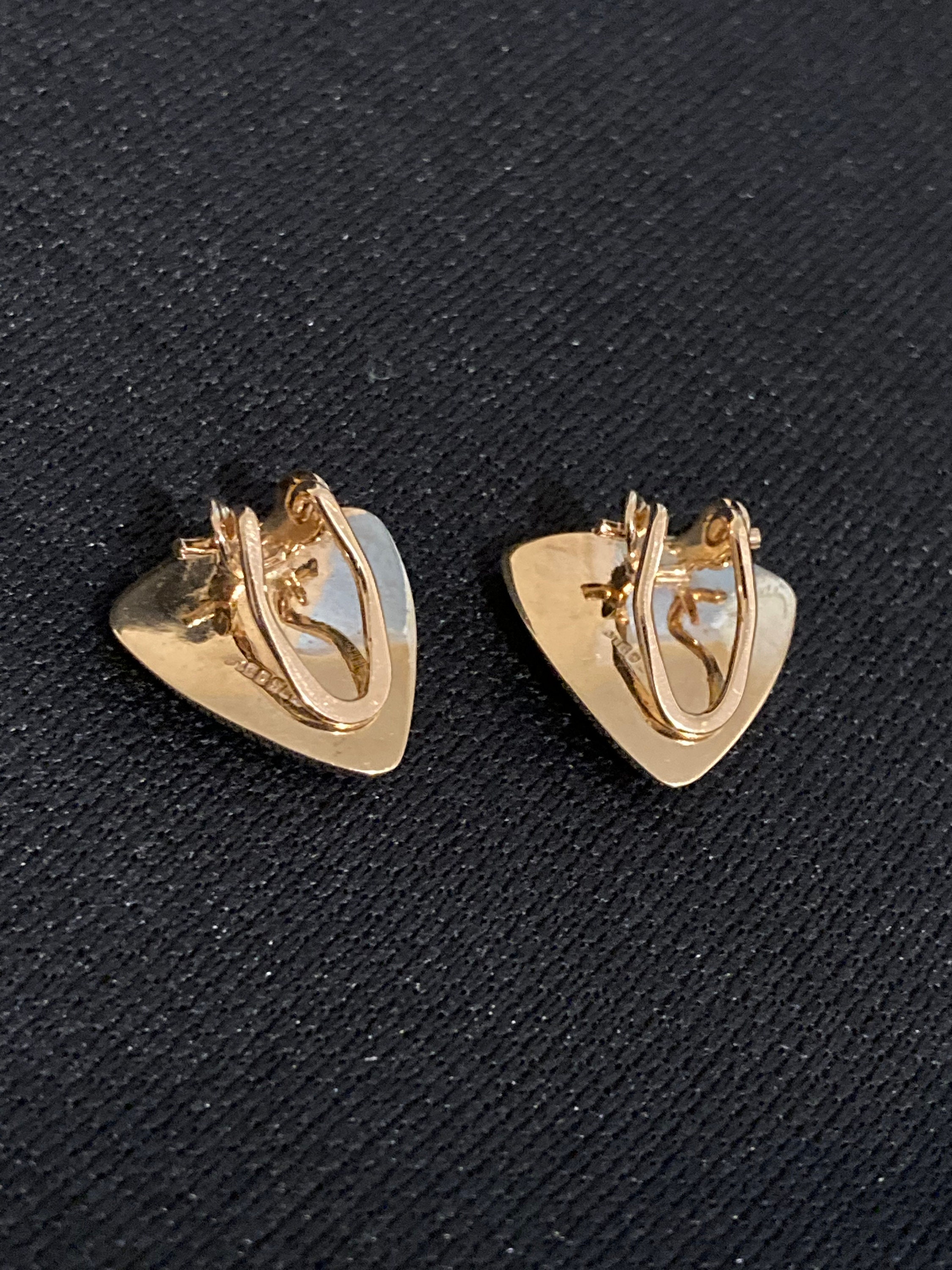 Vintage Gold 9ct Triangular Clip on Earrings Etsy Australia