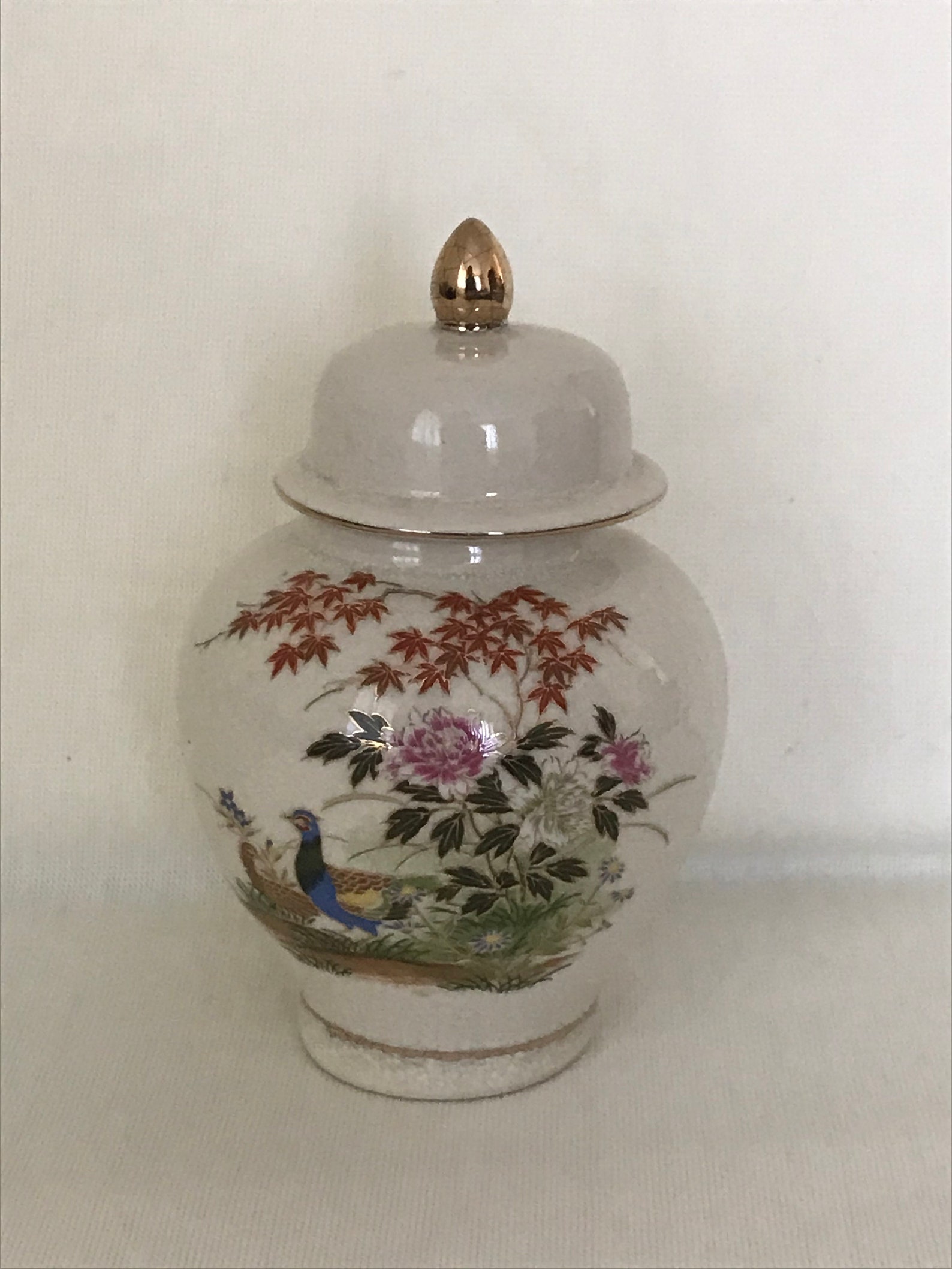 Vintage Satsuma Crackle Glaze Ginger Jar 12 Cm High Etsy