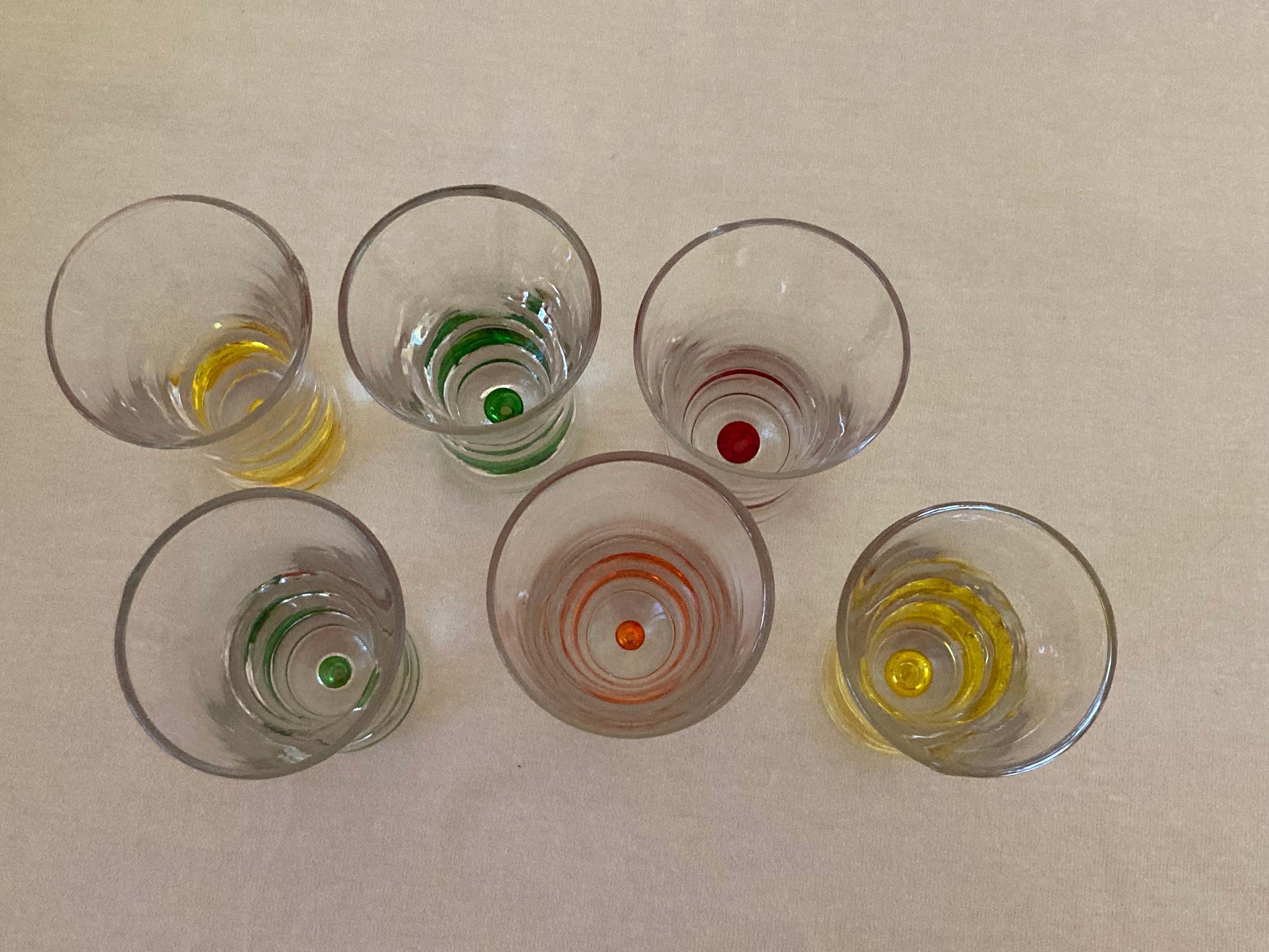 Set of Six Controlled Coloured Bubble Shot Glasses Etsy