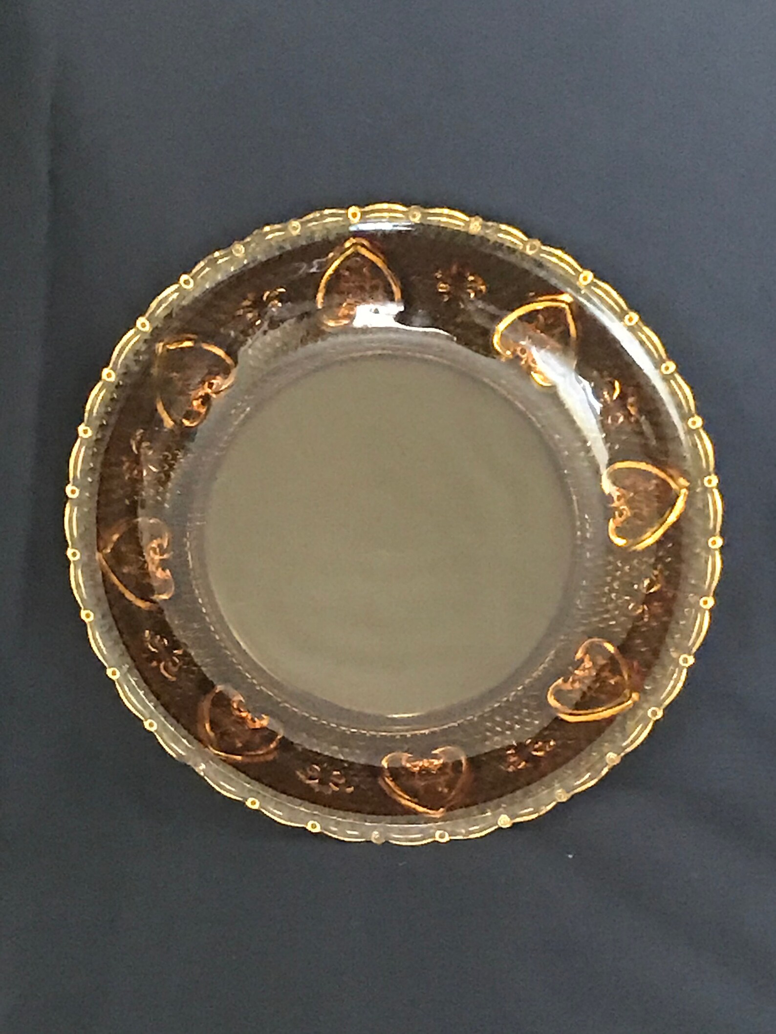 Vintage Decorative Pressed Glass Pie Dish Stamped Indonesia Etsy