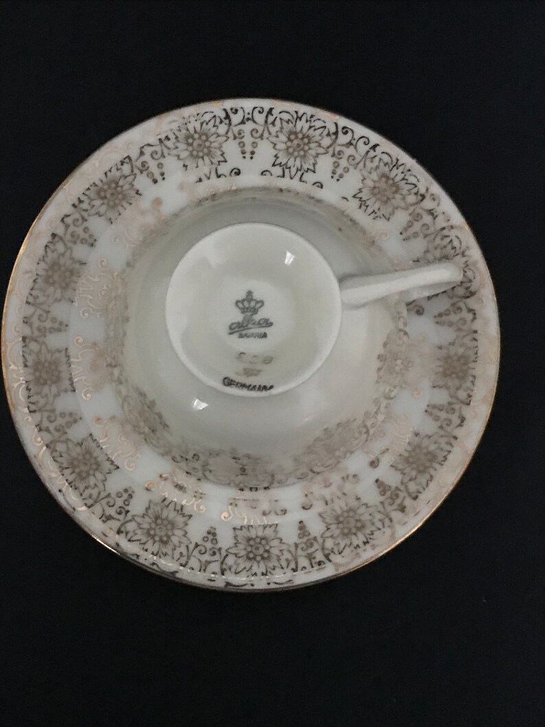 Vintage Alka Kunst Germany porcelain demitasse cup and saucer