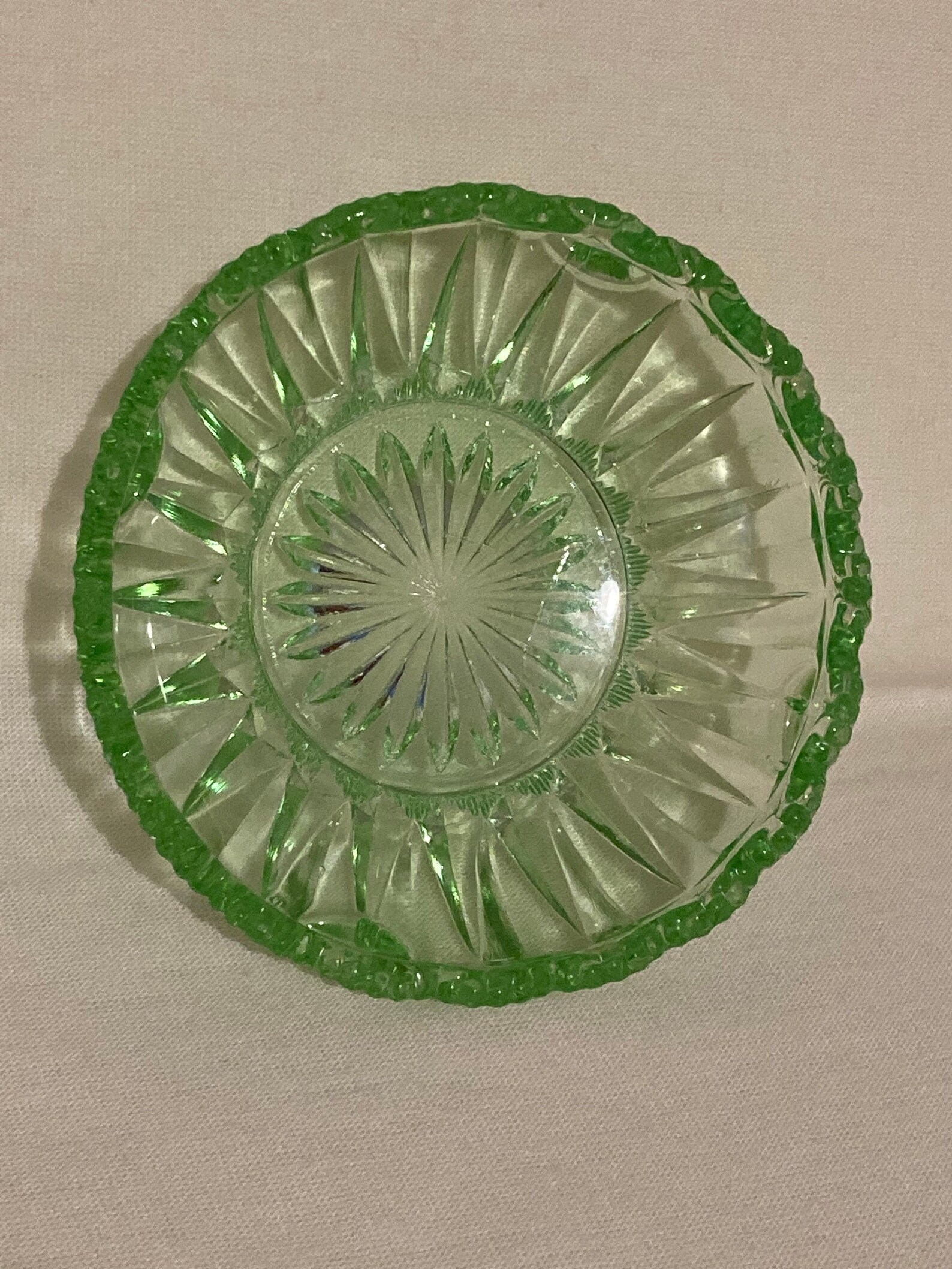 Green depression glass small bowl Etsy