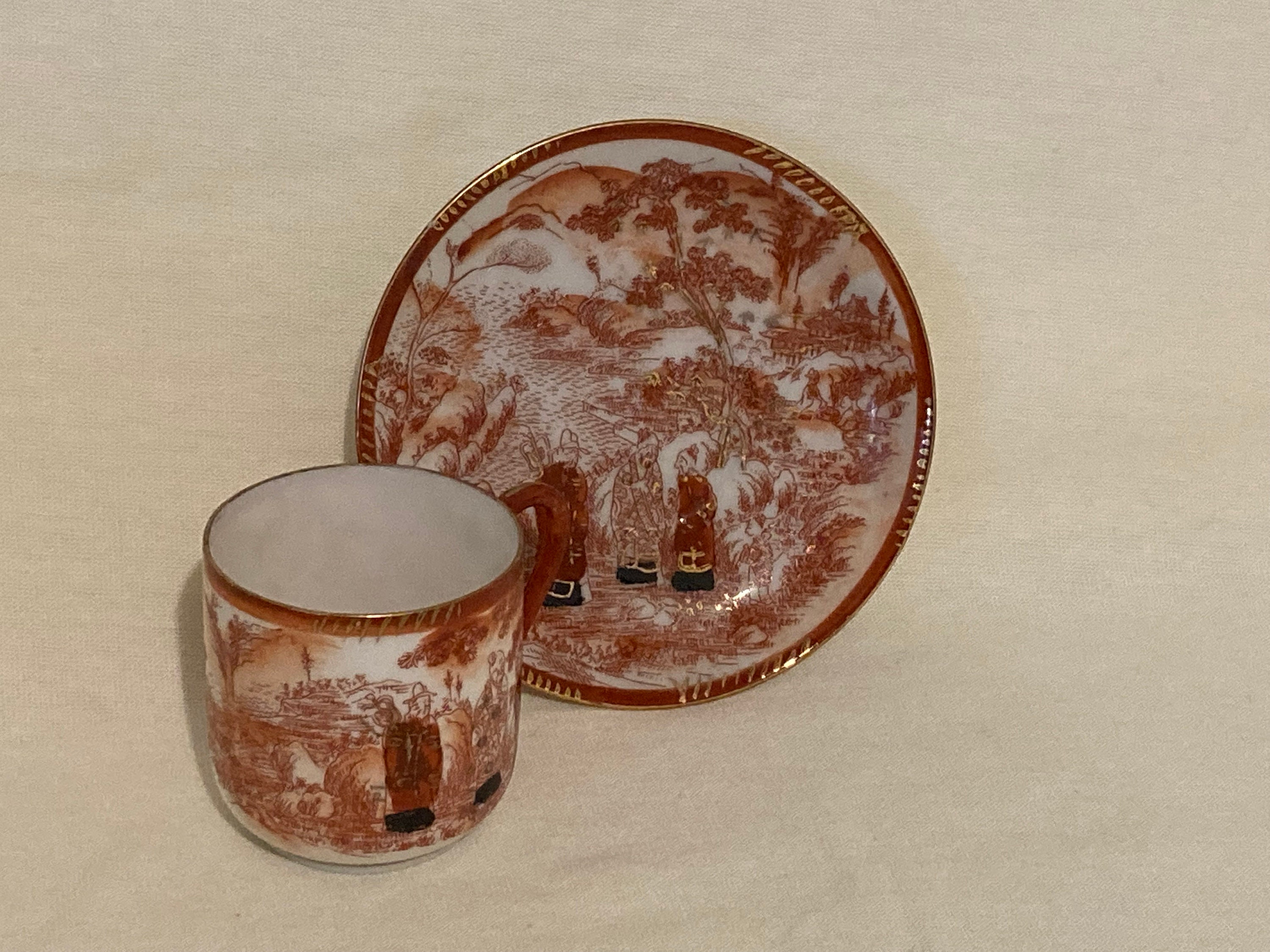 Japanese Kutani Geisha Lithophane Tea Cup and Saucer Set Etsy UK