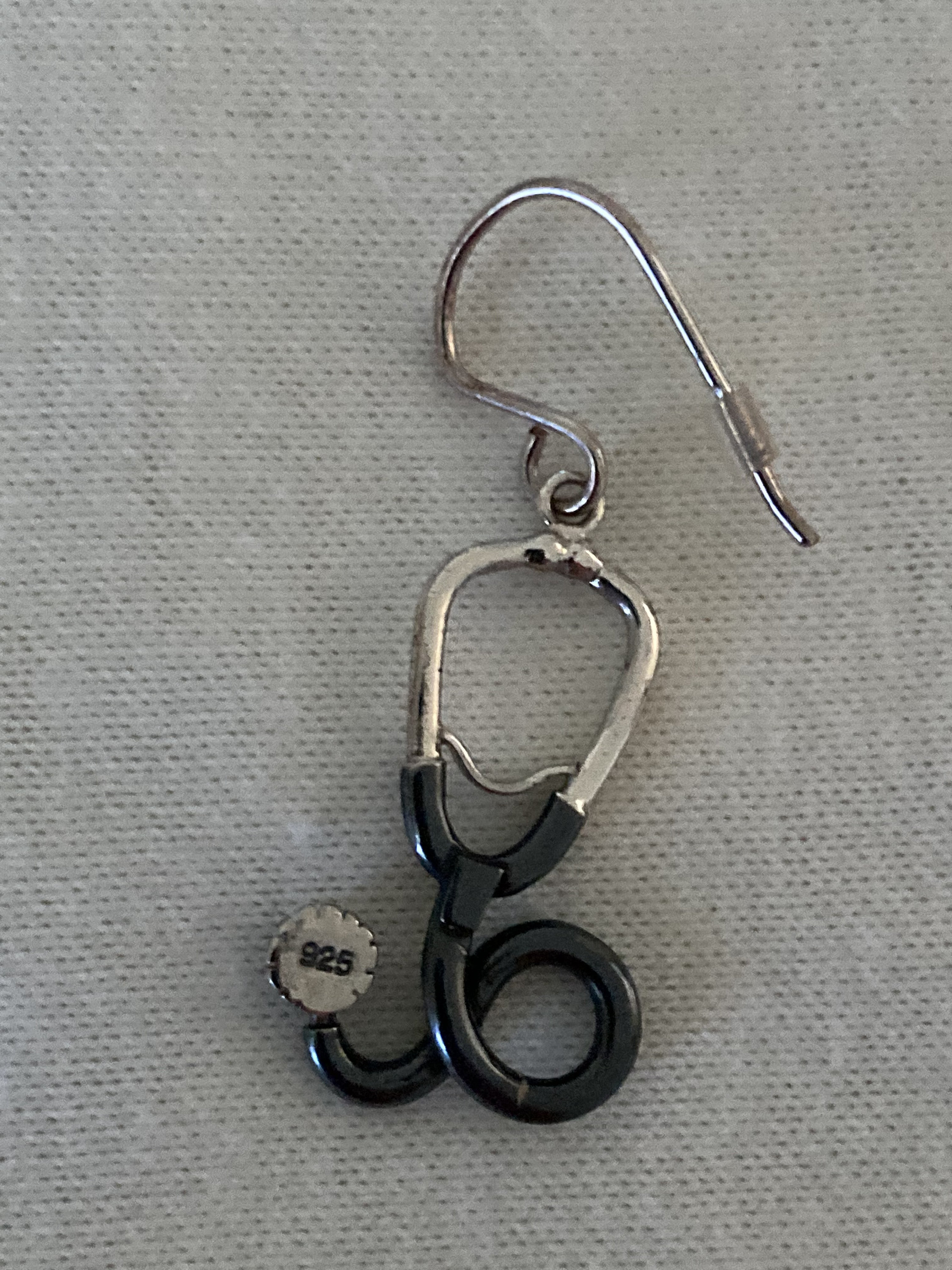 Silver 925 stethoscope dangle earrings Etsy
