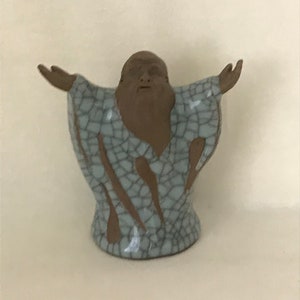 Statuetta di uomo di fango smaltato Shiwan