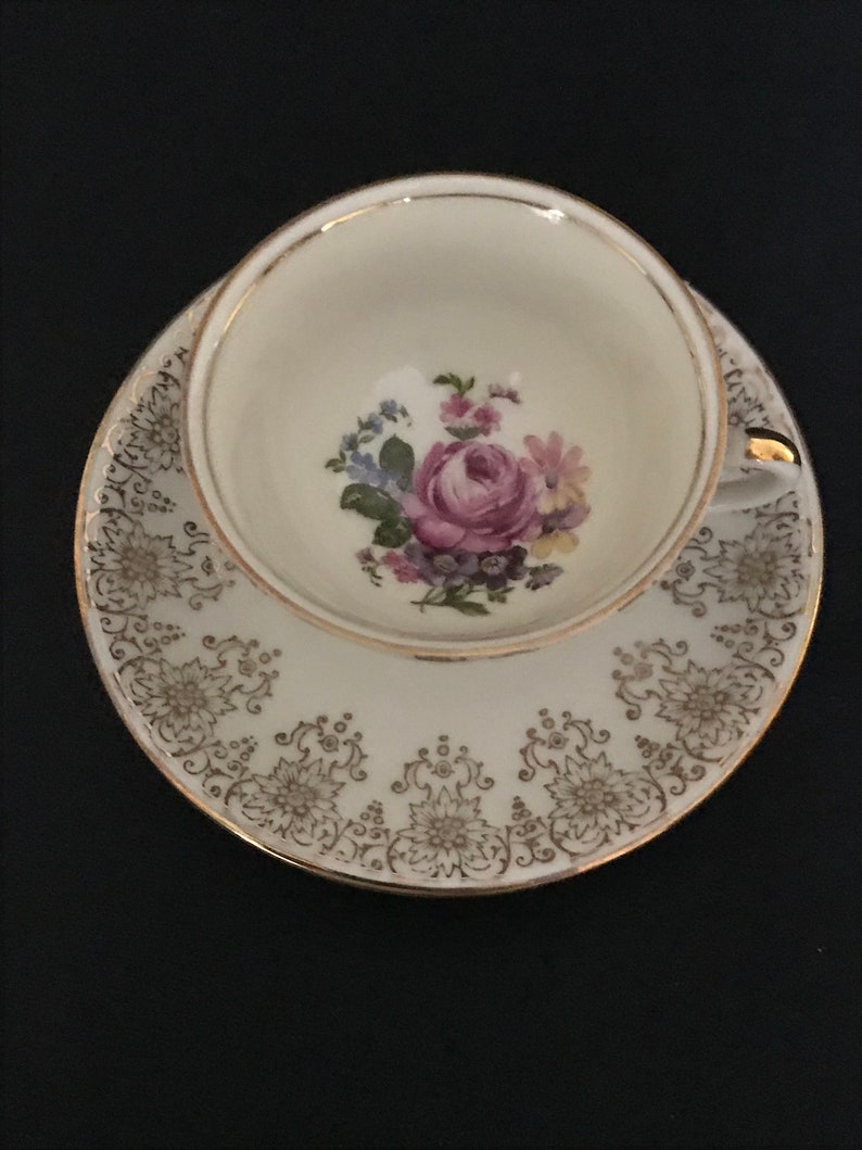 Vintage Alka Kunst Germany porcelain demitasse cup and saucer