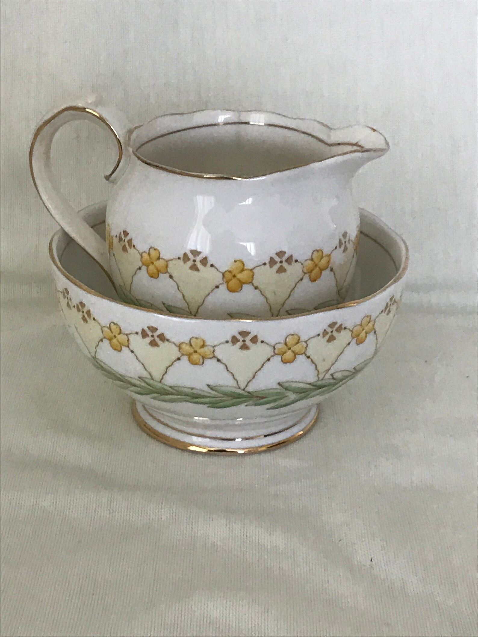 Roslyn fine bone china sugar and creamer set 'Laurel' Etsy