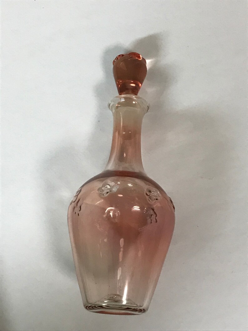 Delicate Pink Glass Bottle With Stopper Home Decor Ornaments Accents Lifepharmafze Com
