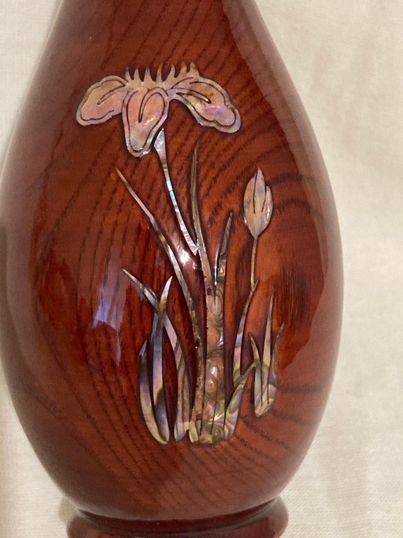 木乾漆 螺鈿の花瓶