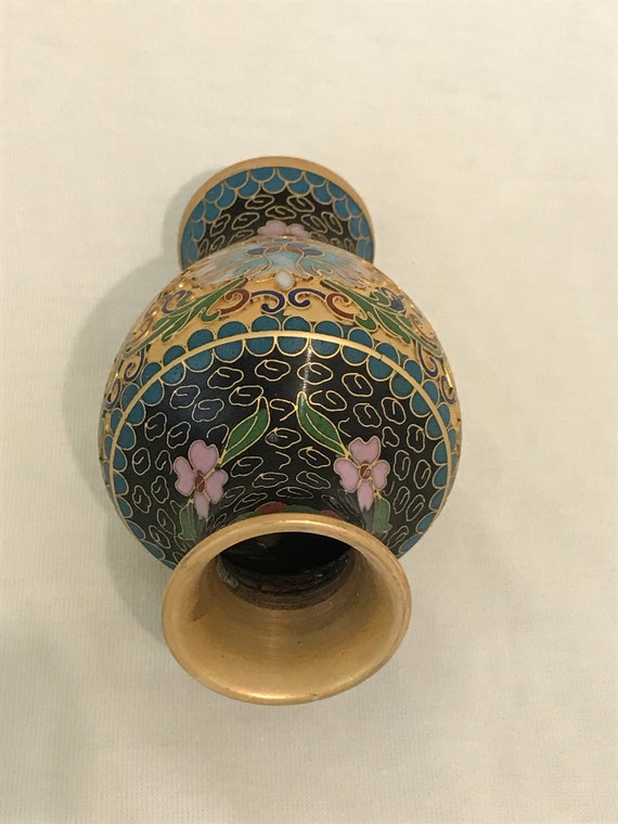 中国七宝焼き花瓶 - Chinese Cloisonné Floral Vase 中国七宝焼き花瓶 - Chinese Cloisonné Floral Vase