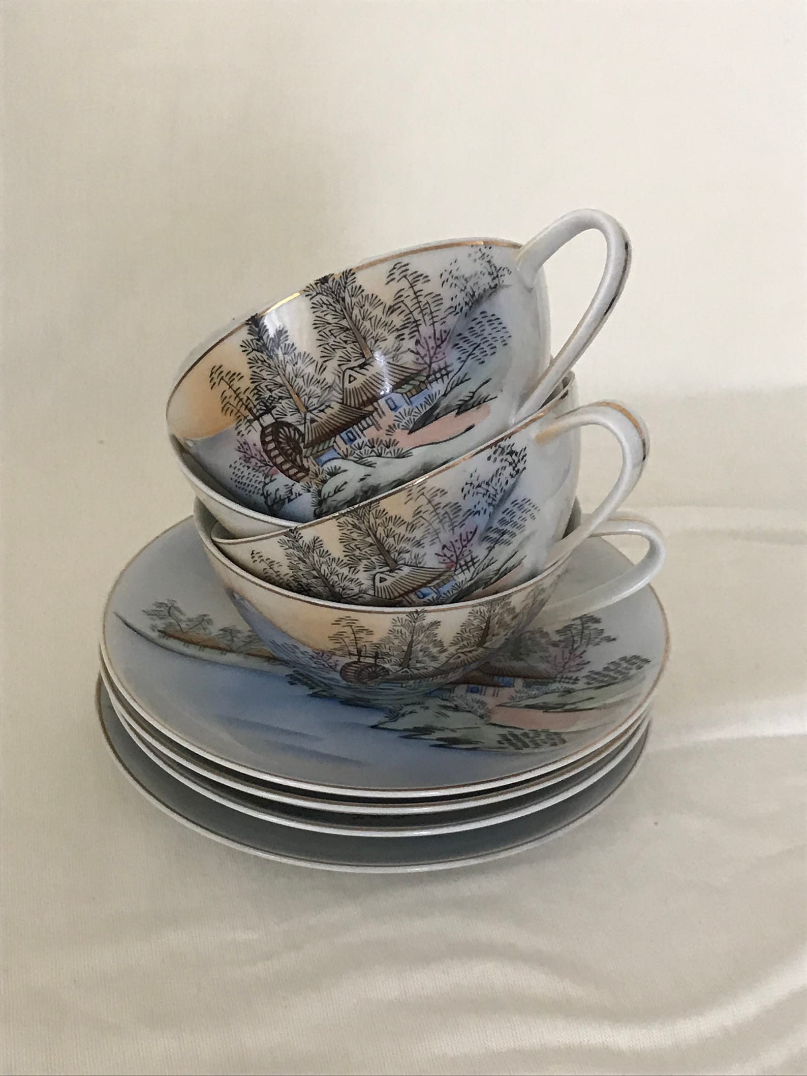 Antique Japanese Hand Painted Kutani Porcelain Tea Set 4 Etsy