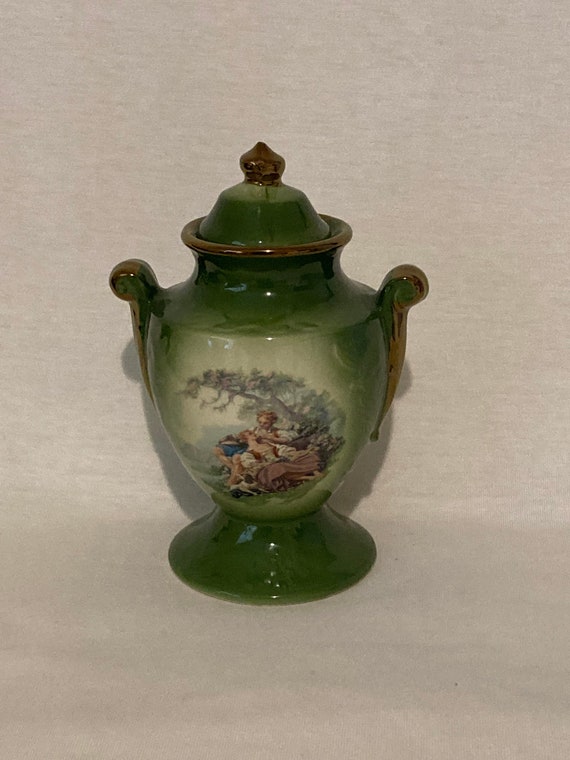 Antique KLM Staffordshire England Pottery Lidded Urn Etsy Australia