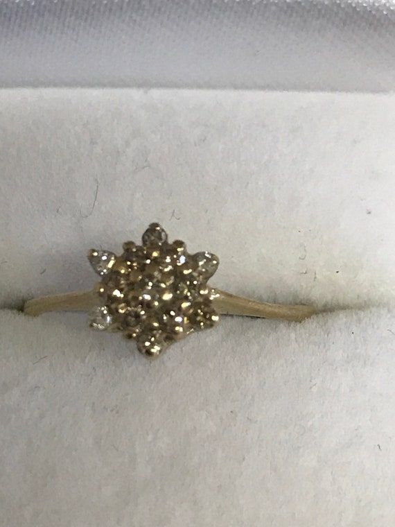 Champagne argyle diamond dress ring