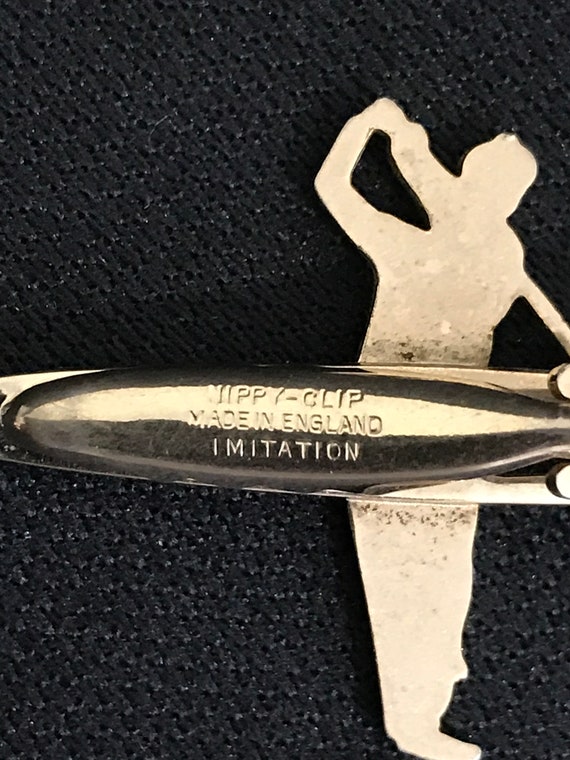 Stratton England silver tone golfer nippy clip - image 4
