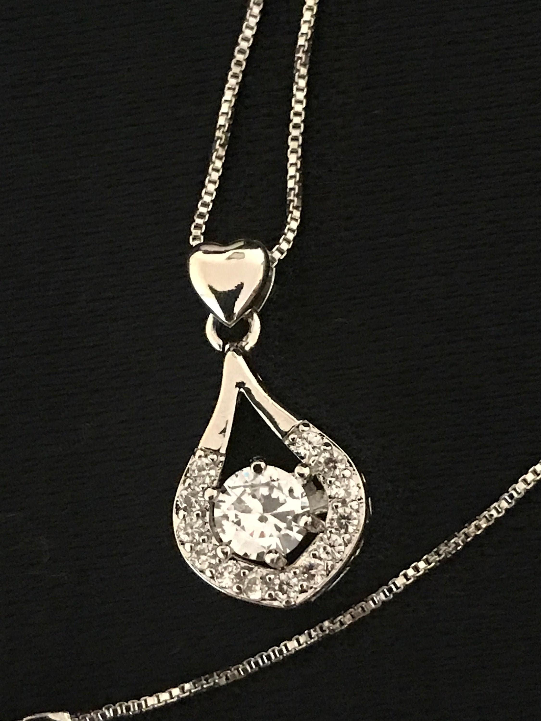 Sterling Silver Cubic Zirconia Pendant Etsy Australia