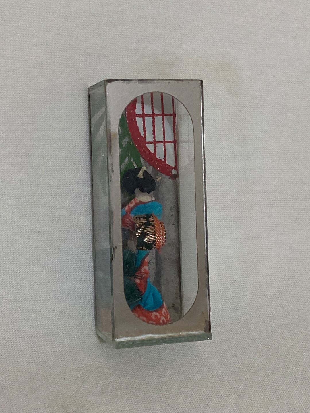 Vintage Japan Geisha Doll in Glass Mirrored Case Etsy Australia