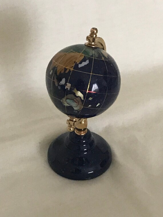 Vintage Gemstone Desk Globe 13 Cm High Vintage Gemstone Desk Globe 13 Cm High