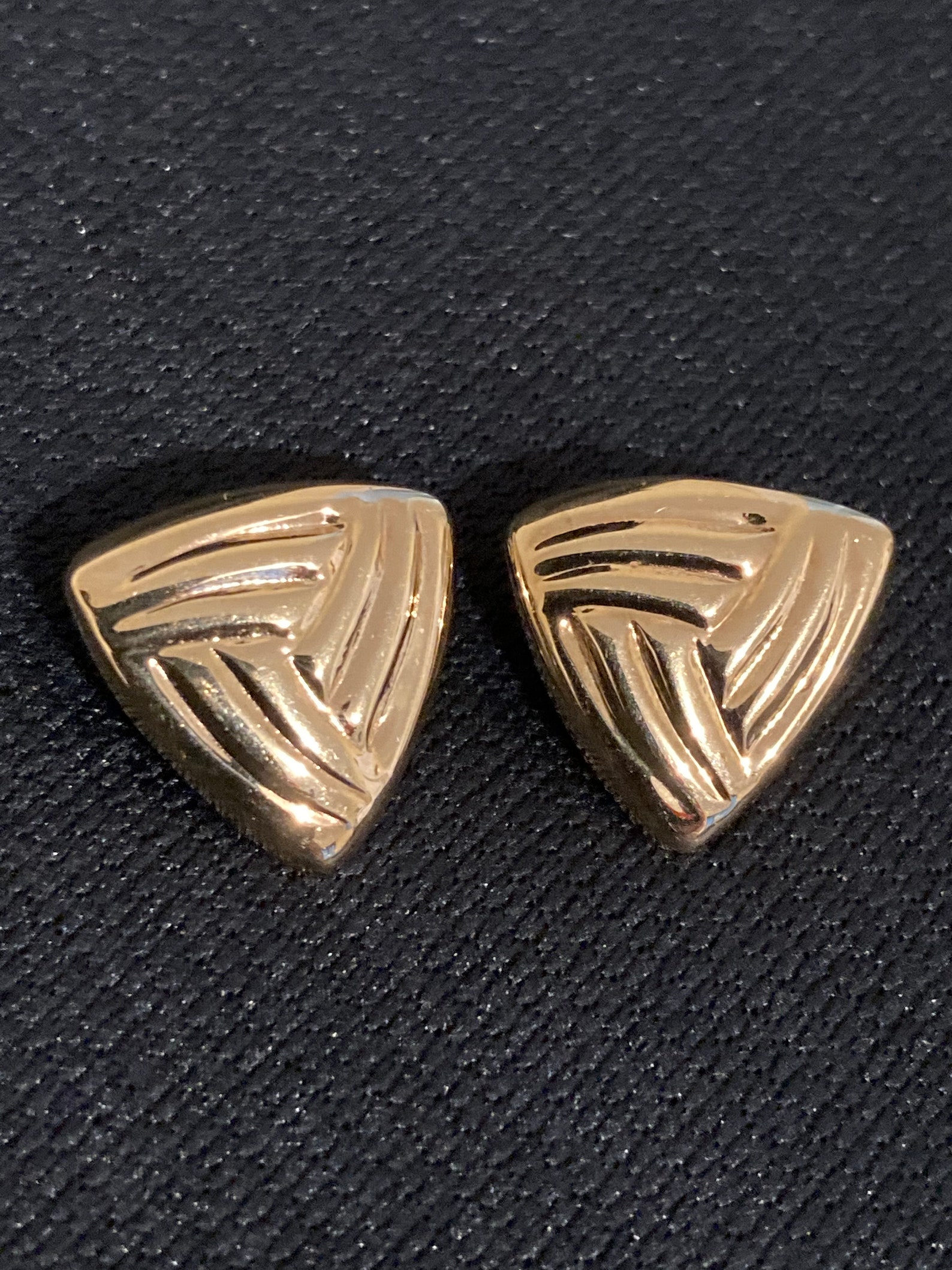 Vintage Gold 9ct Triangular Clip on Earrings Etsy Australia