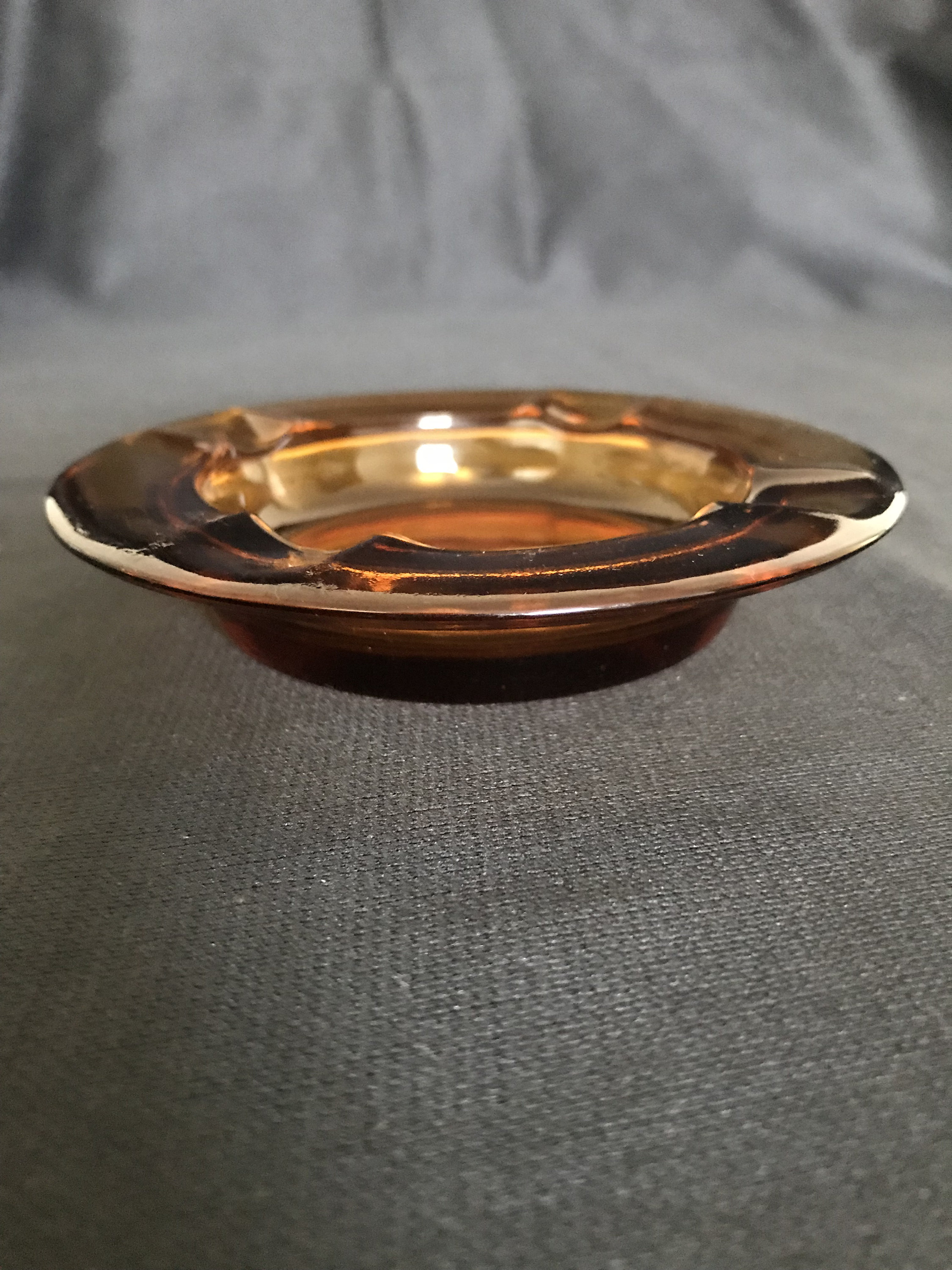 Vintage amber glass ashtray Etsy